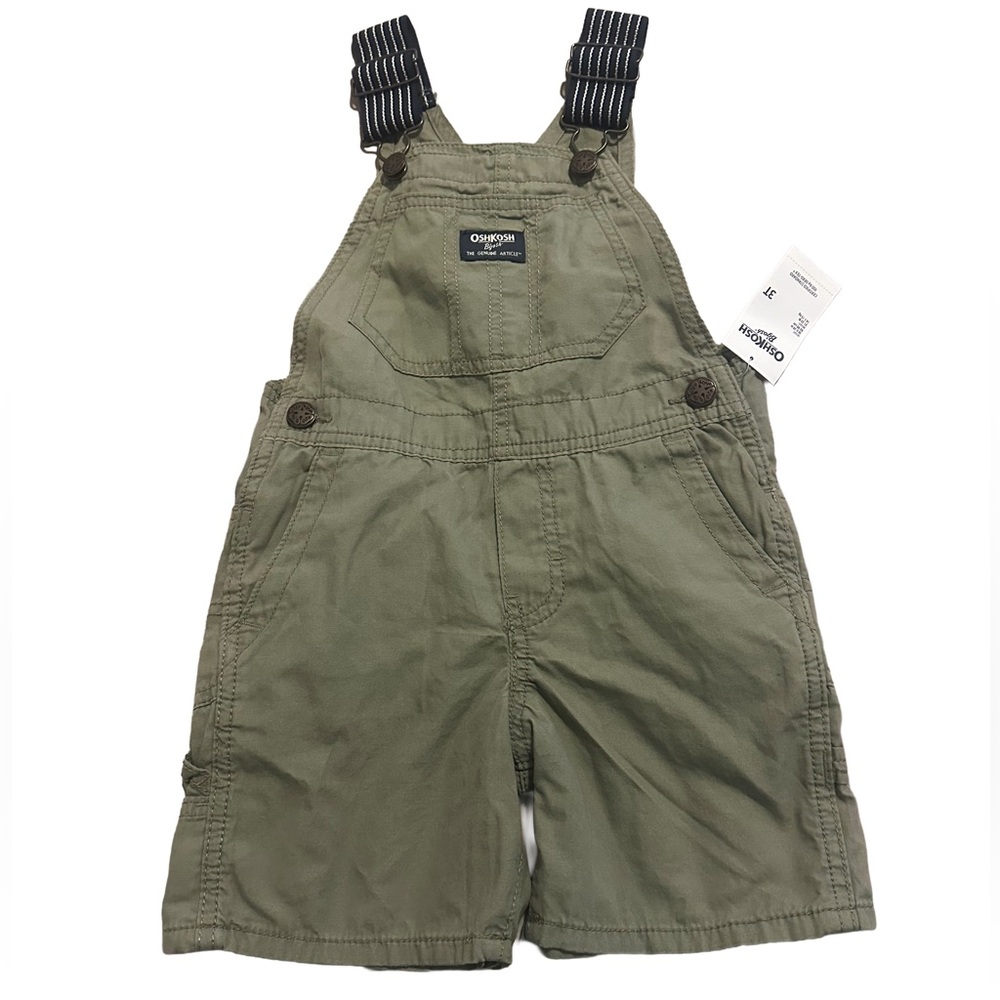 NWT 3T OshKosh B'gosh Olive Kids Overalls